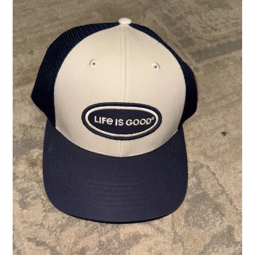 Life is Good Trucker Clean Hat Cap Mens Blue‎ White Summer New